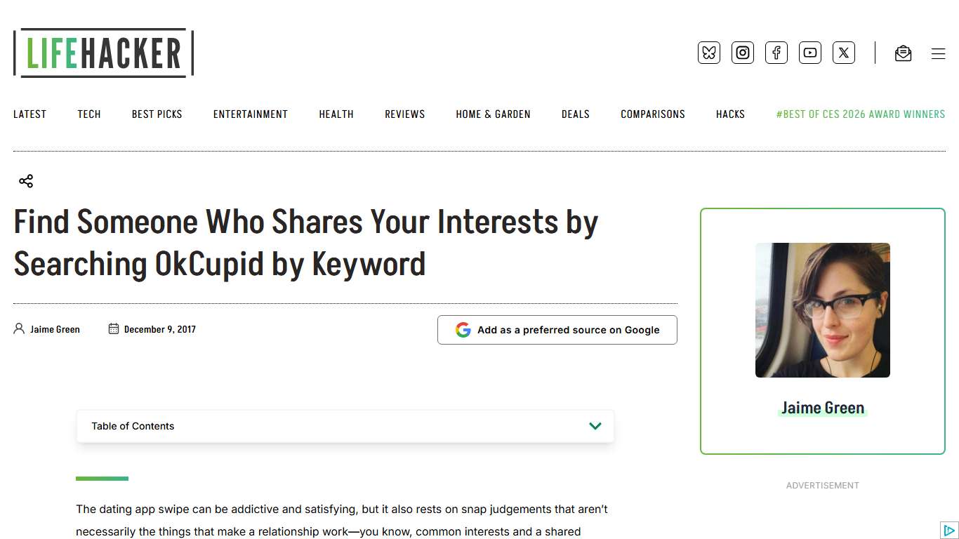 Find Someone Who Shares Your Interests by Searching OkCupid by Keyword | Lifehacker